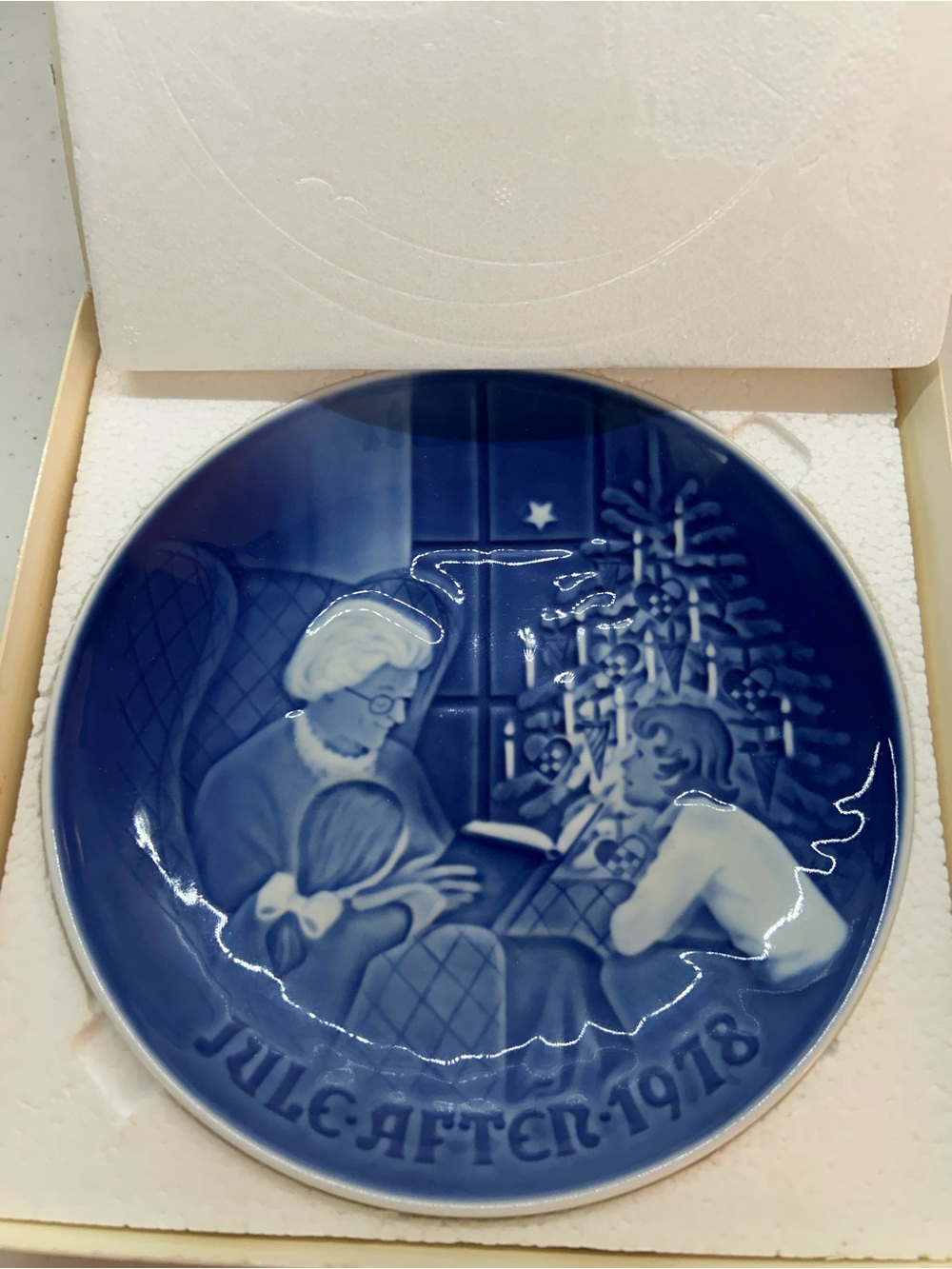 Blue Holiday Decorative Plate - Juleaften 1978